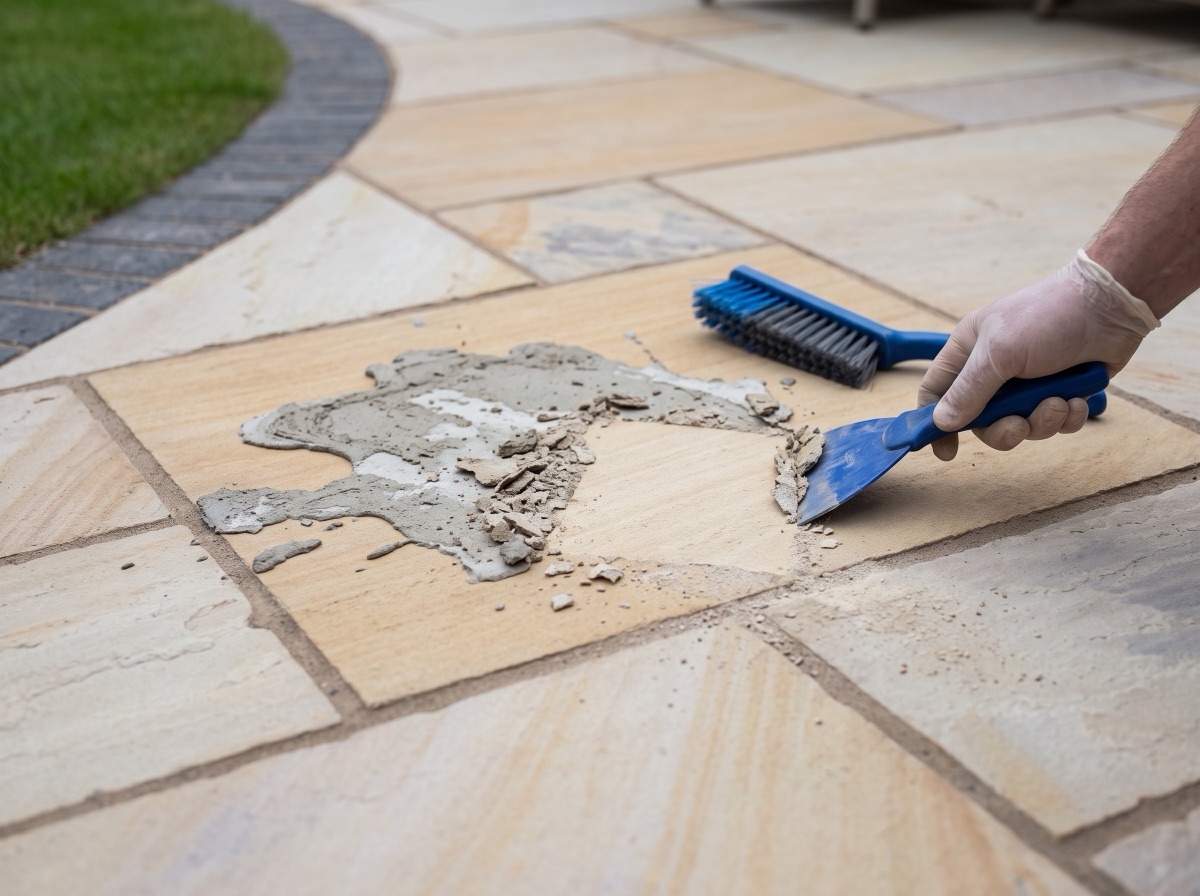 How to Remove Dried Cement from Paving Slabs