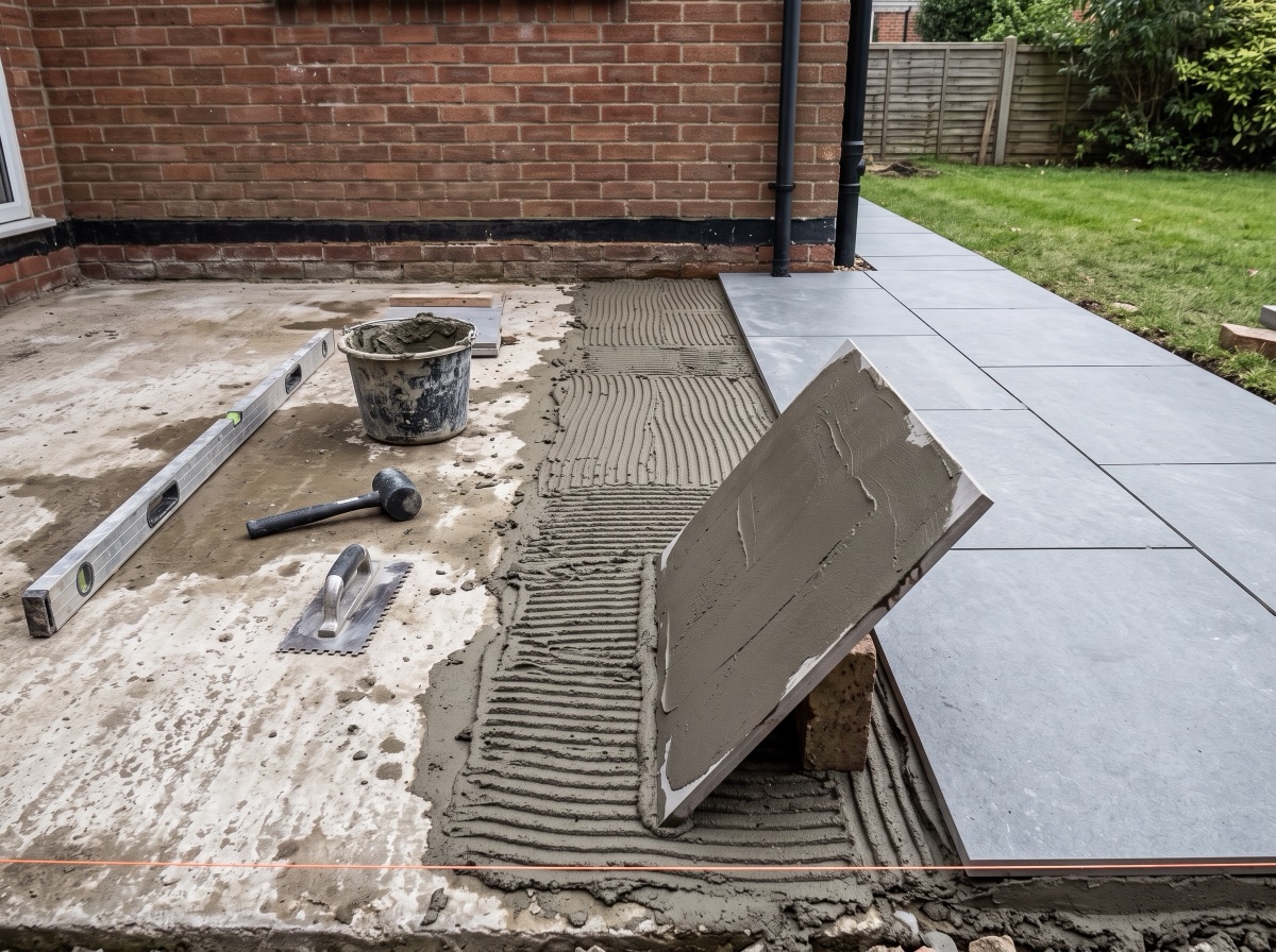 Laying Paving Slabs on Concrete