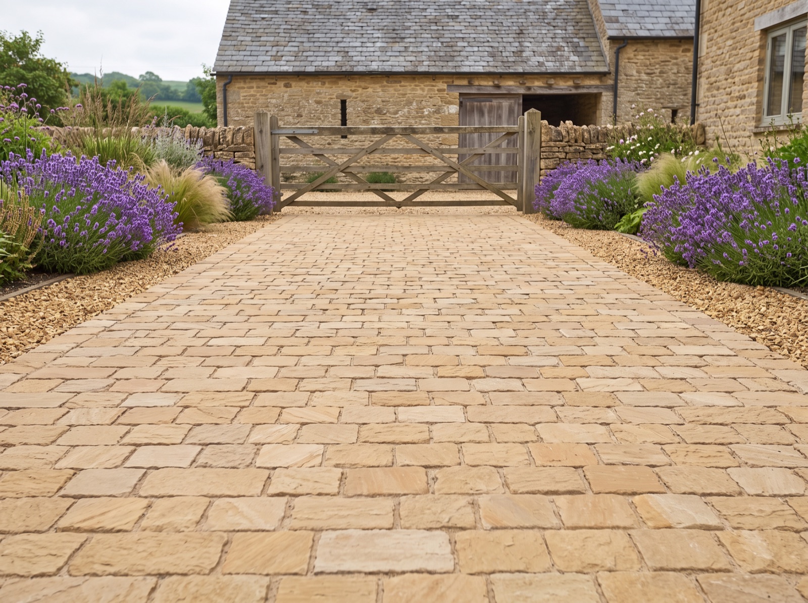 Golden Brown Indian Sandstone Paving