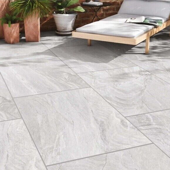 Arctic Smoke Anti-Slip Porcelain Patio Paving Slabs – 900×600