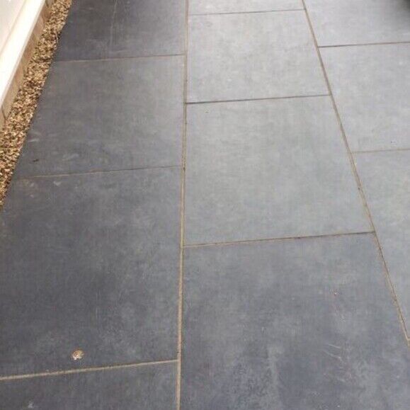 Black Brazilian Slate Porcelain Garden Paving Slabs – 900×600