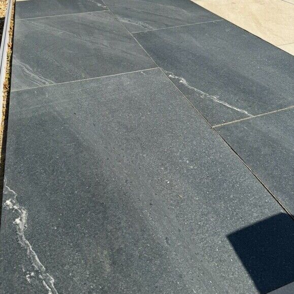 Dunestone Black Patio Porcelain Paving Slabs – 900×600
