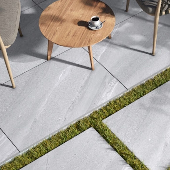 Dunestone Grey Outdoor Porcelain Patio Paving Slabs – 900×600