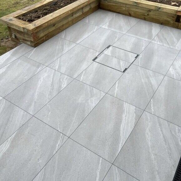 Dunestone White Anti-Slip Outdoor Porcelain Paving Slabs – 900×600