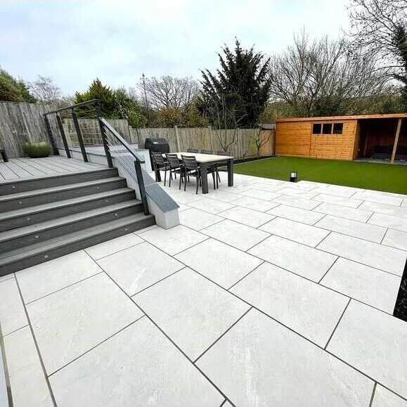 Himalaya White Anti-Slip Patio Porcelain Paving Slabs – 900×600