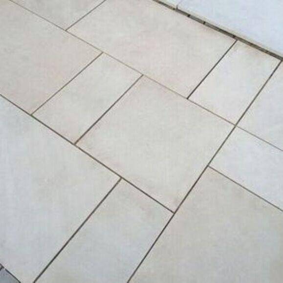 Mint Indian Sandstone Patio Paving Slabs - HONED & SAWN Finish
