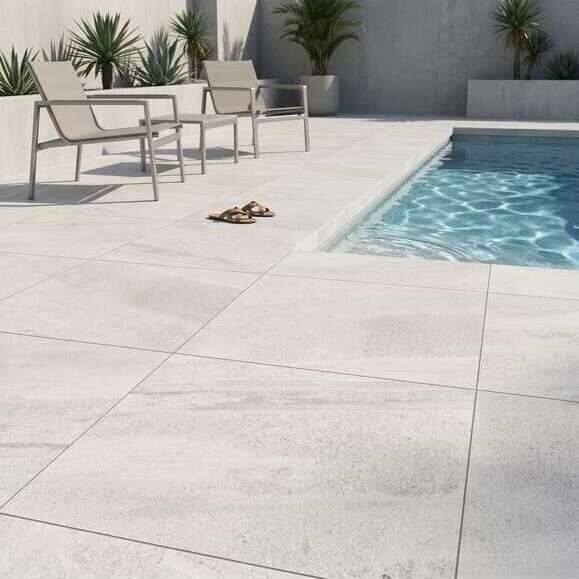 Prado White Patio Porcelain Paving Slabs – 900×600 – 20mm