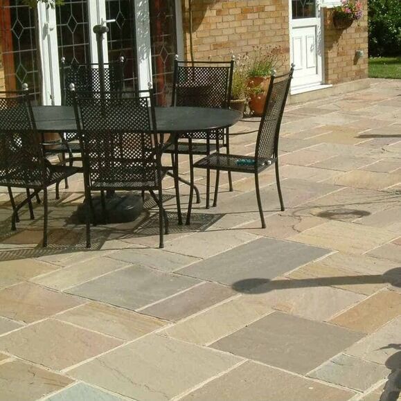Raj Green Patio Paving Slabs - Indian Sandstone