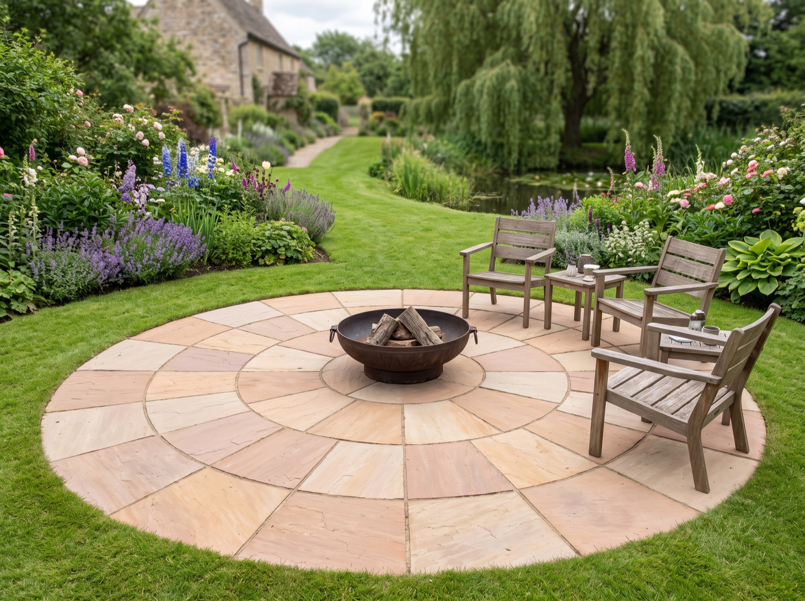 Rippon Rose Indian Sandstone Paving