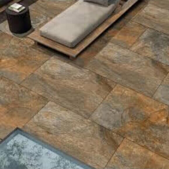 Rustic Copper Slate Outdoor Porcelain Paving Slabs – 900×600