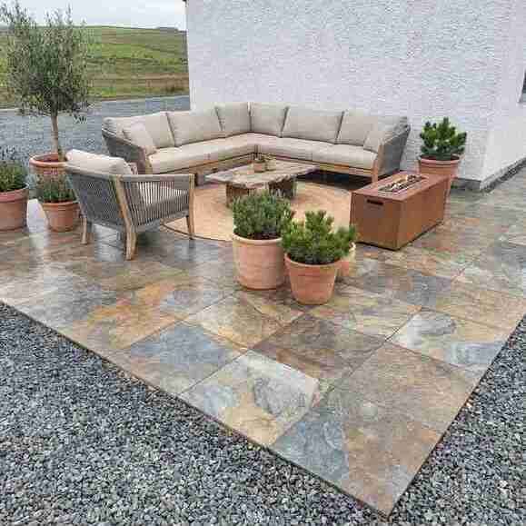 Rustic Copper Slate Outdoor Porcelain Tiles 900x600 - 16mm