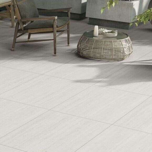Travertino Grey Outdoor Porcelain Paving Tiles 900x600 - 16mm