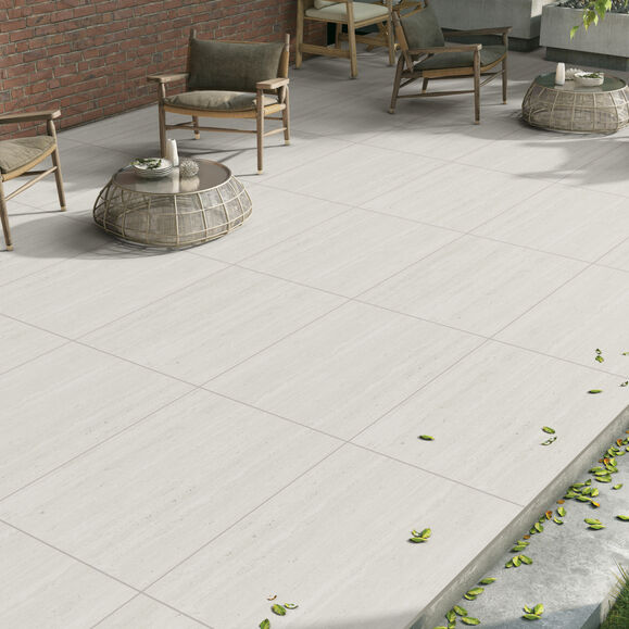 Travertino Grey Outdoor Porcelain Paving Slabs – Stone-Effect – 900×600