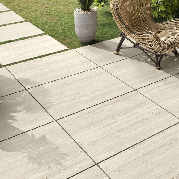 Travertino Verde Non Slip Patio Porcelain Tiles 900x600 - 16mm
