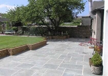 Kota Blue Indian Limestone Patio Paving Slabs - NATURAL Finish