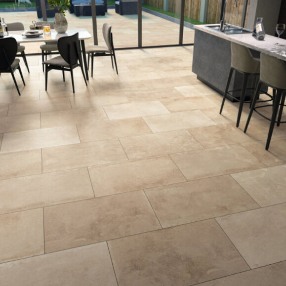 Crema Stone Italian Porcelain Paving Slabs – 1000×500 – 20mm