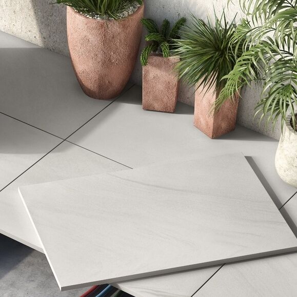 Opal White Patio Porcelain Paving Slabs – 900×600